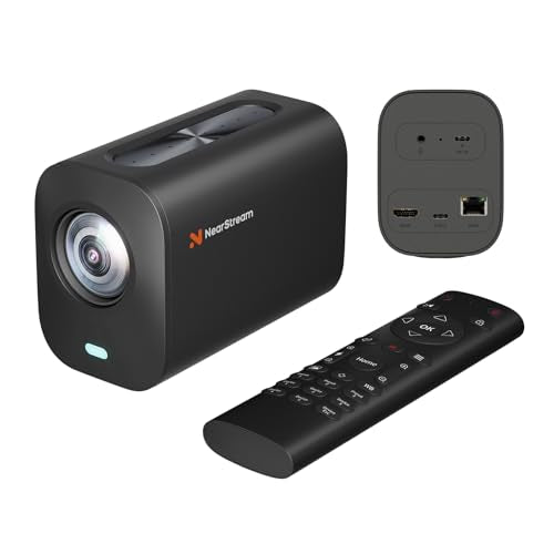 Cámara de transmisión con cable NearStream VM20 4K con zoom híbrido 40X/8 micrófonos con cancelación de ruido/control remoto, plug & play, webcam HDMI/USB/RJ45 para transmisión en vivo, videollamada VM20-US