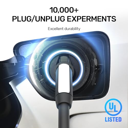 Unitek Adaptador de carga Tesla a J1772 Max 60 Amp 240V apto para todos los J1772 Evs Anti-Drop Lock EV Adaptador de cargador funciona con conectores de pared Tesla de alta potencia AR-P1503A