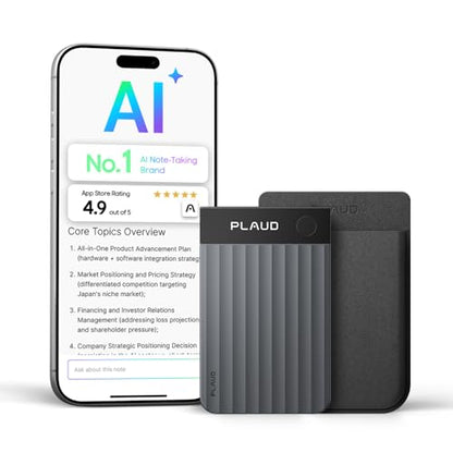 Plaud Grabadora de voz Note Pro AI, transcribe y resume con IA, control de aplicaciones, tomador de notas para reuniones y llamadas, soporta 112 idiomas, ultra delgado con pantalla InstantView