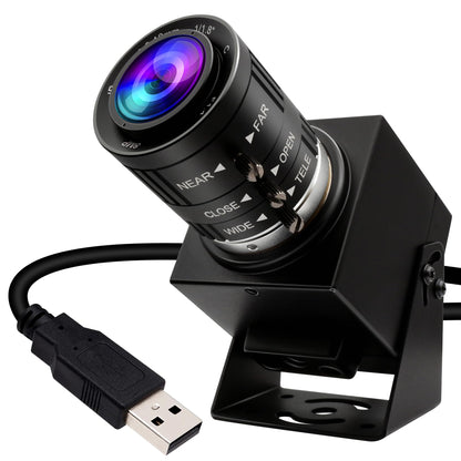 ELP Cámara USB de 48 MP - Cámara web con zoom manual para computadora y grabador láser - Zoom 3X de 0.142-0.394 in - Cámara de primer plano UVC USB2.0 para PC y Jetson Nano, RaspberryPi