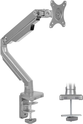 Mount-it! MI-2761 Soporte de Brazo para un Solo Monitor | Soporte de Escritorio | Brazo de Resorte mecánico articulado Ajustable en Altura de Movimiento Completo | Se Adapta a Pantallas de Ordenador