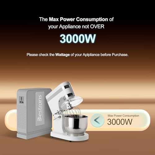BESTRANS Transformador elevador de 110 V a 220 V, convertidor resistente de 110 V a 220 V, transformador de potencia de 3000 W de alta potencia con 2 salidas para electrodomésticos asiáticos/europeos BSB-3000
