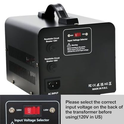 Yinleader 1000W 120V EE.UU. a 100V Japón Convertidor de Voltaje Paso Abajo/Arriba Transformador Ideal para Tocadiscos Japonés YL-USJP-1000
