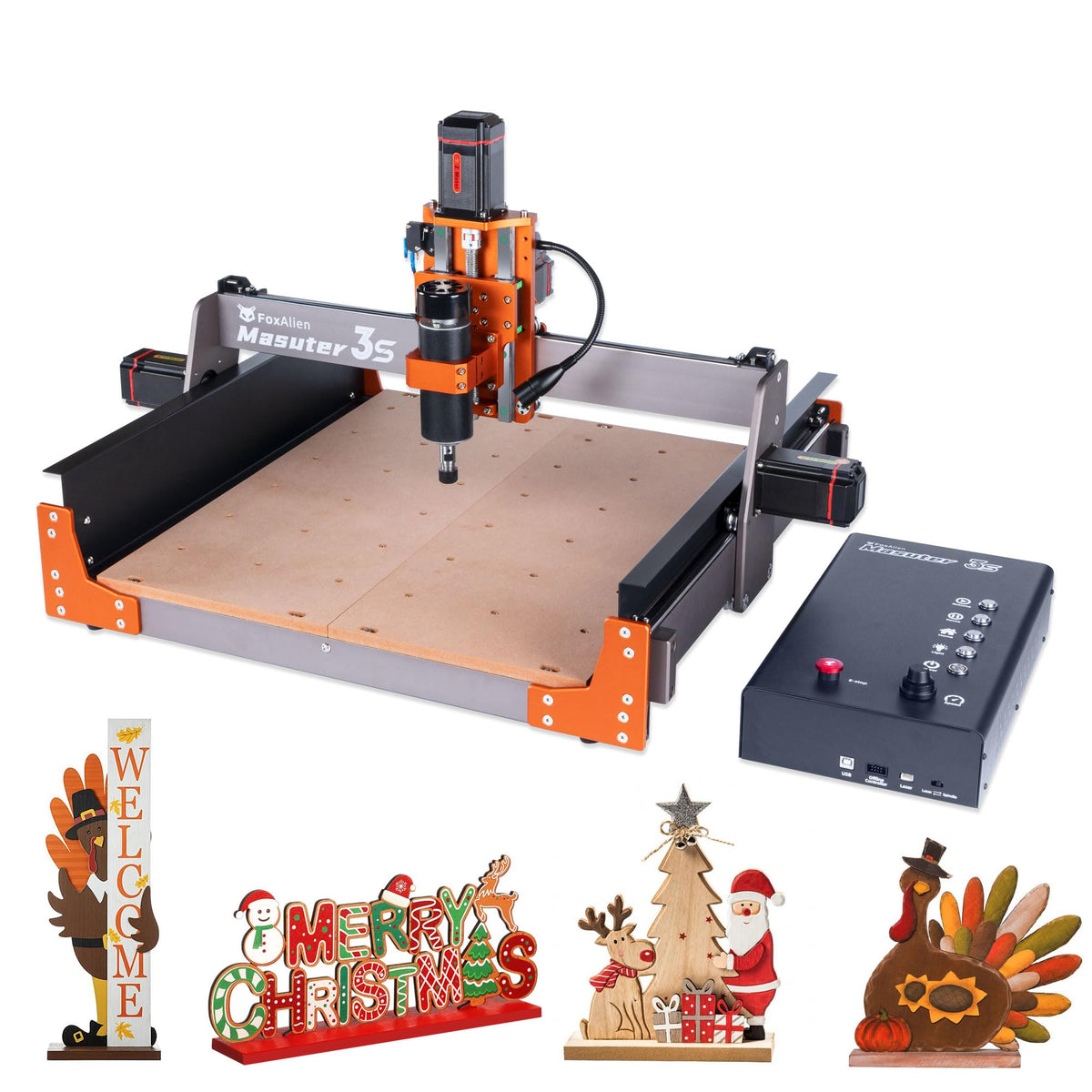 FoxAlien Masuter 3S CNC - Router de fresadora con motor paso a paso de bucle cerrado NEMA 23, husillo de 400W, máquina de grabado y fresado de 3 ejes para tallar y cortar madera, acrílico y aluminio CNC-Masuter-3S-JP