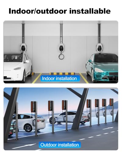 Soporte de pedestal universal para cargador de vehículos eléctricos, montaje en suelo de 59 pulgadas con gancho para cable BS-CDZ