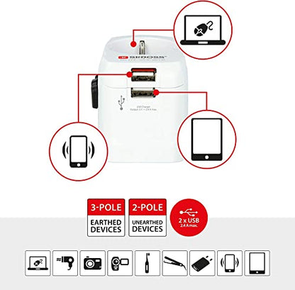 SKROSS Adaptateur Voyage Secteur Pro Ligh USB