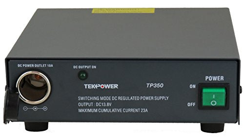 TekPower TP350 Fuente de alimentación conmutada de 23 amperios DC 13.8V con enchufe de cigarrillo