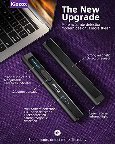 K16 Pro Detectores de cámara oculta, detector de dispositivos ocultos, señal magnética/RF/detector láser IR para cámara oculta/rastreador GPS/dispositivo de escucha, detector de insectos y cámara para hotel, automóvil, oficina, viajes