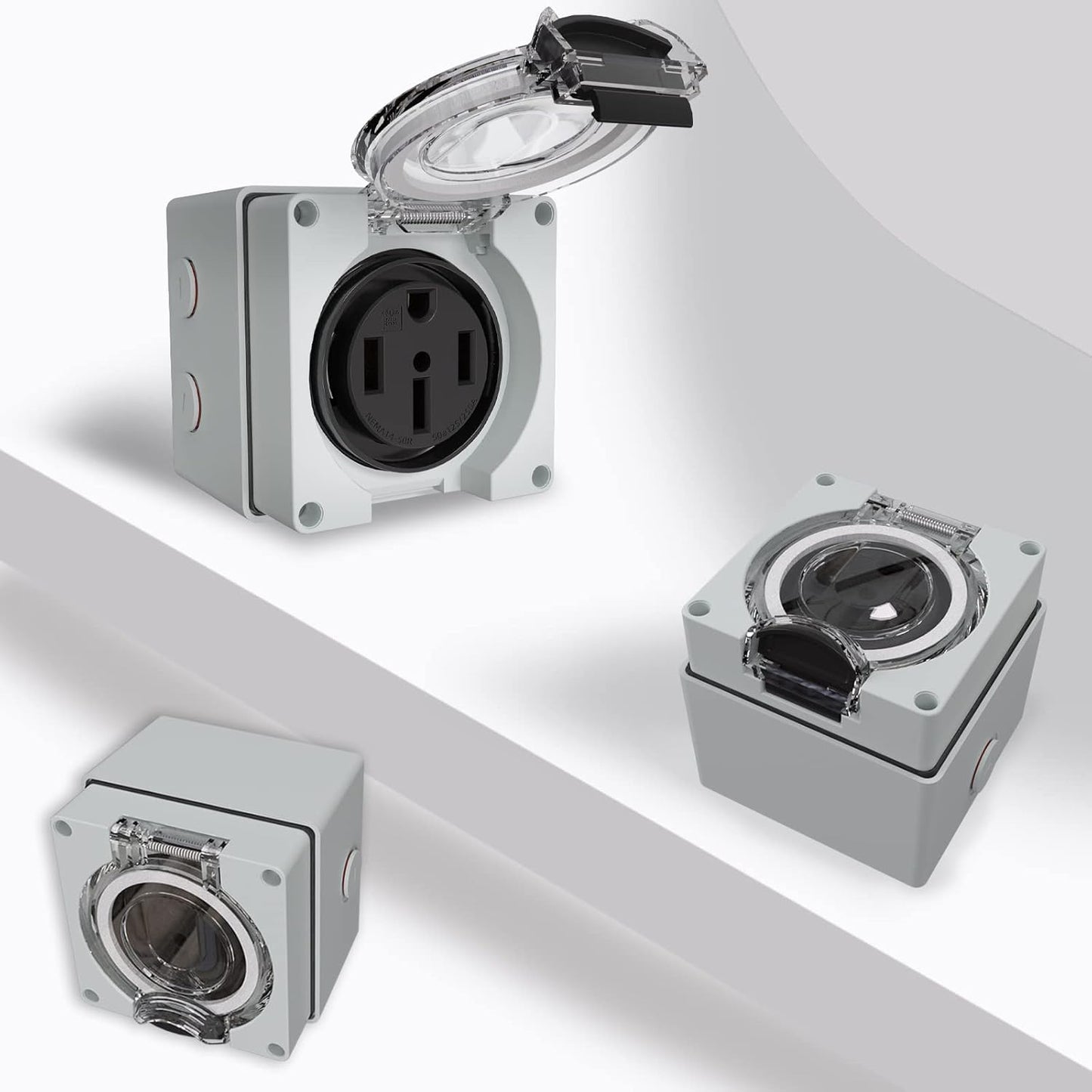 STARELO Caja de toma de corriente RV de 30 amperios, receptáculo NEMA TT-30R de 125 voltios, resistente al polvo y a la intemperie para vehículos recreativos, vehículos eléctricos, generadores