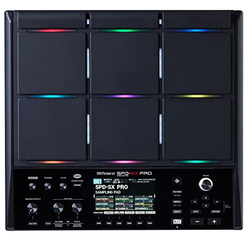 Roland Batería de muestreo insignia SPD-SX PRO y otros músicos | 9 superficies de reproducción, 8 entradas de disparo externas, pantalla a color, LED de almohadilla personalizable, FX a bordo y más