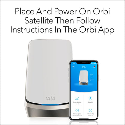 NETGEAR Orbi Quad-Band WiFi 6E Mesh System (RBKE963), enrutador con 2 extensores de satélite, cobertura de hasta 9000 pies cuadrados, 200 dispositivos, puerto de Internet de 10 gig, AXE11000 802.11