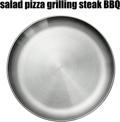 Platos de acero inoxidable 304 de 9 pulgadas, ligeros, irrompibles, juego de platos de cena no tóxicos, aptos para lavavajillas, sin BPA y saludables (10 piezas)