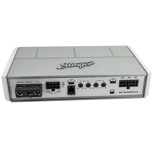 Stinger - Microamplificador para deportes de motor y marinos de 4 canales y 700 W - Plateado SPX700X4