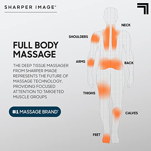 Sharper Image® Powerboost® Pro+ Pistola de masaje de tejido profundo caliente y frío - 6 velocidades, 6 accesorios, batería de 5 horas, estuche de viaje, base de carga, masajeador #1015848