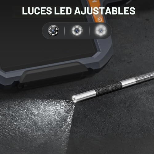 Teslong TF600D39L1.55 Boroscopio Articulado de 4 Vías de 3.9mm con Luz, Cámara de Inspección de Endoscopio IPS de 6 Pulgadas con Sonda Articulable de 360, Cámara de Alcance de Fibra Óptica Flexible para Mecánicos