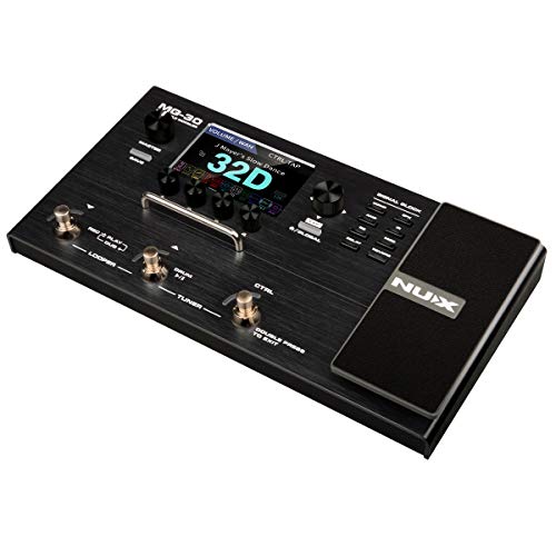 NUX MG-30 Pedal multiefectos para guitarra/bajo/amplificador acústico, procesador de modelado de infrarrojos, algoritmo de caja blanca, enrutamiento EFX, LCD a color de 4 pulgadas, interruptor de pie