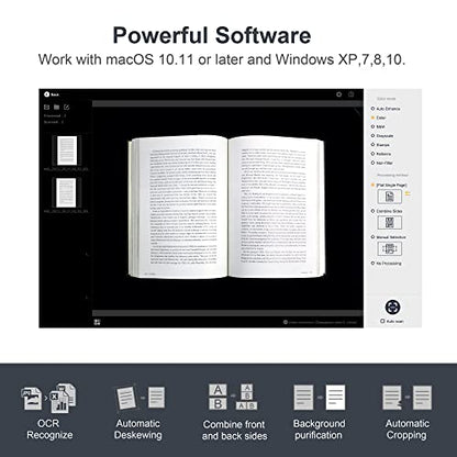 Serie Czur ET18 PRO Escáner de libros de gran formato A3: el ET18 Pro puede escanear cualquier documento de hasta tamaño A3 (16.5'' x 11.7'')