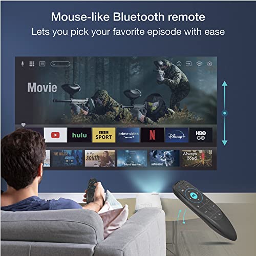 Proyector portátil para exteriores 2024, proyector Android recargable EZCast J4a, batería y altavoz integrados, proyector de campamento compatible con 1080P, compatible con HDMI, USB, iPhone, Android,