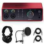 Interfaz USB Focusrite Scarlett 4i4 de cuarta generación con software, auriculares y 2 cables XLR de 15 pies