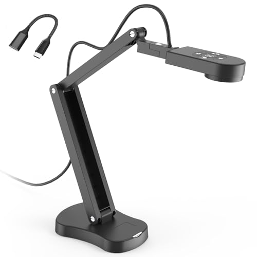 Cámara de documentos de 8 MP, cámara Doc, cámara web USB para profesores y aula, para tamaño A3 A4, micrófono incorporado, luz LED, inversor de imagen, para Windows, Mac, Chromebook, enseñanza KB-700S PAKOTOO