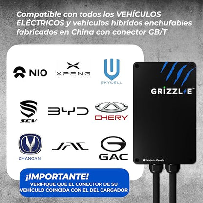 Grizzl-E GBT Classic Cargador de vehículo eléctrico Nivel 2 hasta 40A-10 kW/h, estación de Carga para Interiores/Exteriores con certificación UL-NOMmx, Enchufe NEMA 14-50, Cable Premium de 7.3 Metros