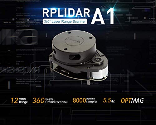 SLAMTEC RPLIDAR A1M8 2D 360 Grados 12 Metros de Radio de Escaneo Sensor LIDAR Escáner para Evitación de Obstáculos y Navegación de Robots
