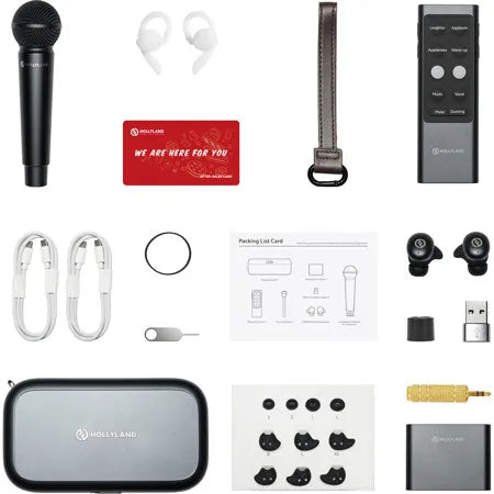 Sistema de micrófono de condensador inalámbrico de mano Hollyland MELO P1 Combo de 2,4 GHz SKU: HLMELOP1C MFR: 191460010125