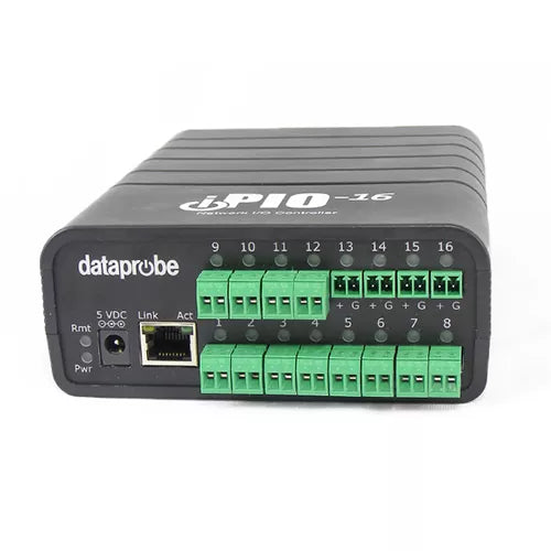 iPIO: Ethernet I/O 8 entradas y 8 salidas. Se envía con fuente de alimentación de 120/240 V CA. SKU: 1340070