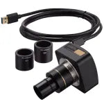 Microscopio estereoscópico trinocular con zoom AmScope SM-4TZ-144A-10M3 Serie SM-4, aumento de 3,5X a 90X, con 144 LED multizona y USB 3.0 de 10 MP