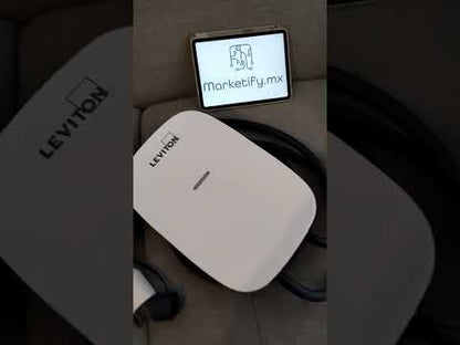 Leviton Level 2 Cargador eléctrico Inteligente para vehículo (EV) con Wi-Fi, 48 Amp, 208/240 Vac, Salida de 11.6 kW, Cable de 18 pies, estación de Carga Cableada, EV48W