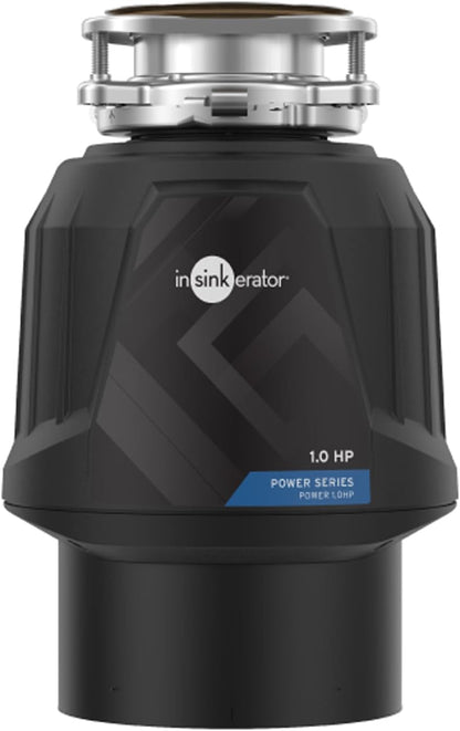 InSinkErator Power ‎80020-ISE - Eliminador de basura de 1 HP, serie Power EZ Connect, triturador de residuos de alimentos de alimentación continua, color negro Eliminación