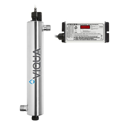 Viqua VH410 Sistema de Agua Ultravioleta para el Hogar de Acero Inoxidable - 18 GPM 3/4 MNPT 120V