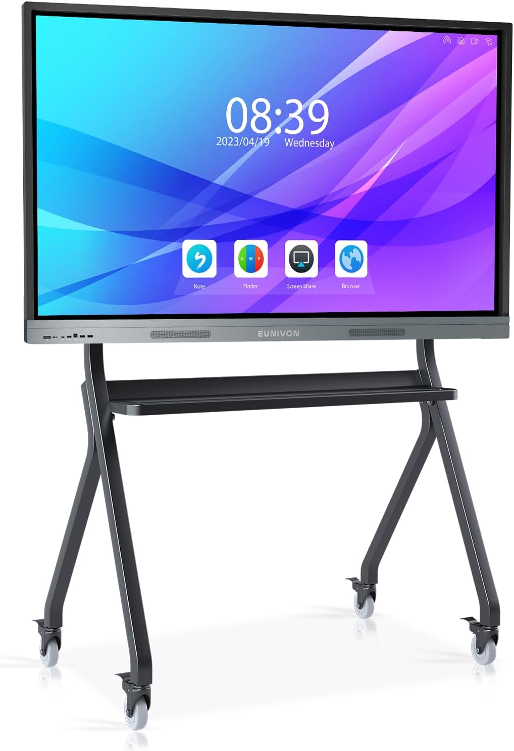 Pizarra inteligente 4K UHD de 55 pulgadas, pizarra blanca electrónica con pantalla táctil, pizarra blanca interactiva para aula y negocios (soporte de pared incluido)