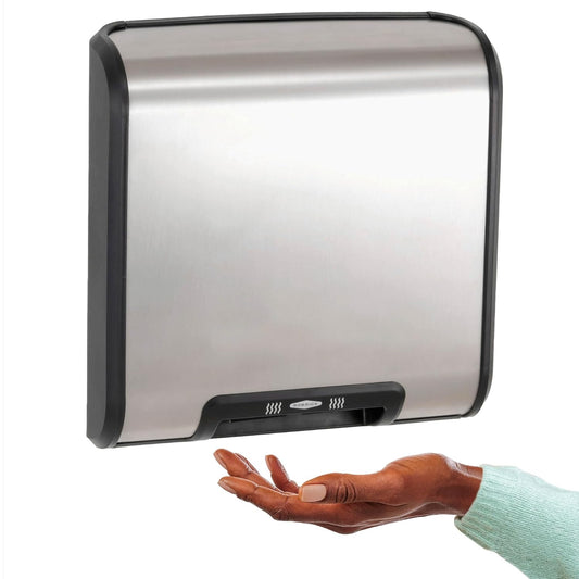 Bobrick 7128 TrimLine Series 304 secador de manos automático montado en superficie ADA de acero inoxidable, con acabado satinado, 115 V