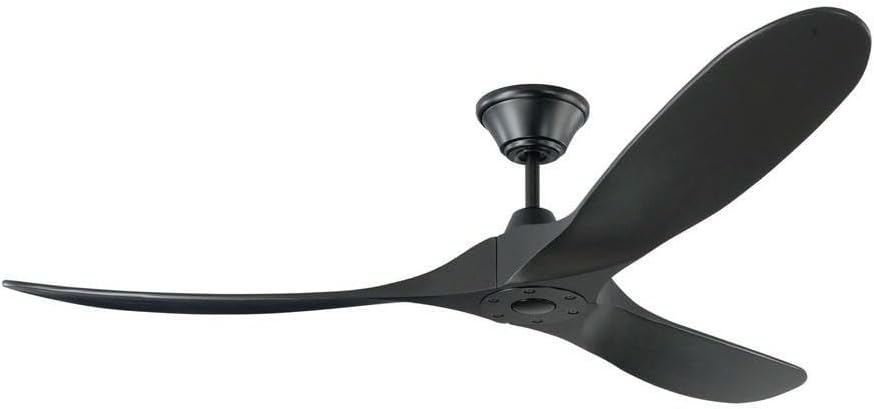 Monte Carlo 3MAVR60BKBK Maverick Energy Star - Ventilador de techo para exteriores de 60 pulgadas con control remoto, 3 aspas de madera de balsa, negro mate