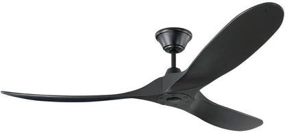 Monte Carlo 3MAVR60BKBK Maverick Energy Star - Ventilador de techo para exteriores de 60 pulgadas con control remoto, 3 aspas de madera de balsa, negro mate