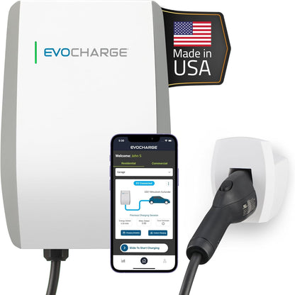 Home 50 NACS - Cargador EV de nivel 2, 240 V cableado, compatible con Tesla - Estación de carga inteligente de vehículo eléctrico de 50 amperios, cable de 25 pies, listado UL, hasta 45