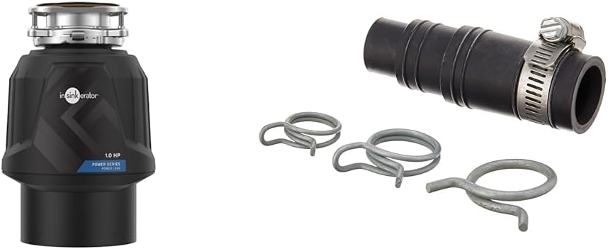 InSinkErator Power ‎80020-ISE - Eliminador de basura de 1 HP, serie Power EZ Connect, triturador de residuos de alimentos de alimentación continua, color negro