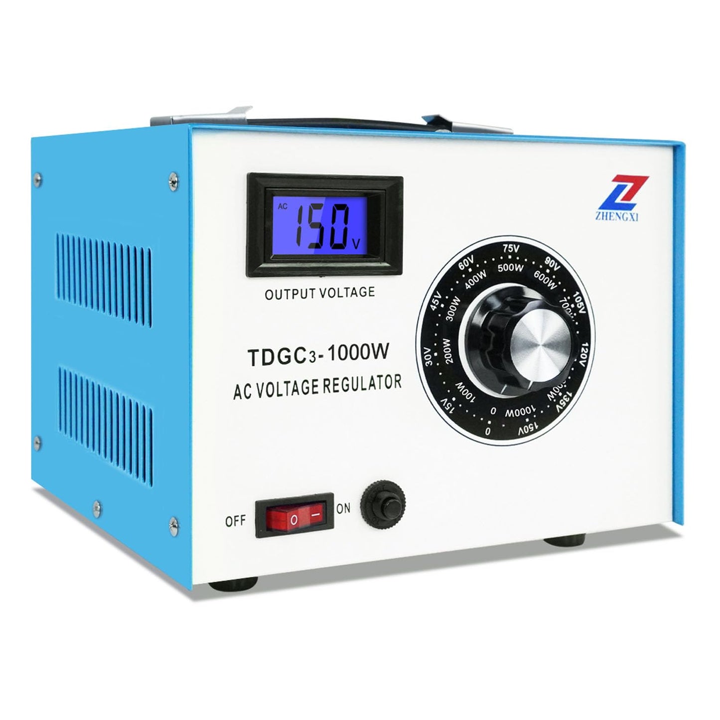 ZHENGXI Regulador de voltaje ajustable de 10 amperios 1000W Variac Transformador Variac Entrada 110V, salida 0-150V