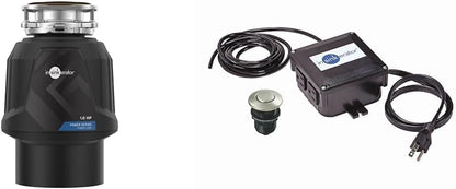 InSinkErator Power ‎80020-ISE - Eliminador de basura de 1 HP, serie Power EZ Connect, triturador de residuos de alimentos de alimentación continua, color negro