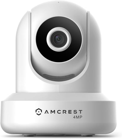 Amcrest WiFi interior ProHD de 4 MP, cámara IP de seguridad con panorámica/inclinación, audio bidireccional, visión nocturna, visión remota, 4 megapíxeles @30 FPS, amplio FOV de 90 °, IP4M-1041B