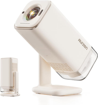 Aurzen BOOM Air D004- Proyector portátil Google TV con WiFi y Bluetooth, alimentado por USB-C, proyector inteligente para películas al aire libre y en casa, compatible con 4K, enfoque en tiempo real | Smart Projector with WiFi Bluetooth Home Movie