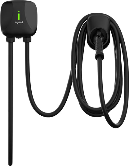 Pass & Seymour Cargador eléctrico de nivel 2 cableado, 48 amperios, estación de carga de automóvil para interiores y exteriores, cable de carga de coche eléctrico de 18 pies, negro - L2EVSE48AC