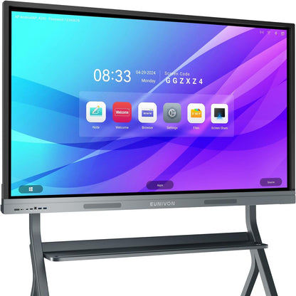 Pizarra inteligente 4K UHD de 55 pulgadas, pizarra blanca electrónica con pantalla táctil, pizarra blanca interactiva para aula y negocios (soporte de pared incluido)