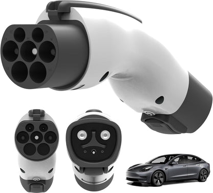 Adaptador Tesla a GB/T, Convertidor de Carga EV 7KW 32A, Compatible con BYD/JAC y Otros Vehículos Eléctricos con Conector GB/T, Bloqueo de Seguridad, Accesorios para Auto Eléctrico