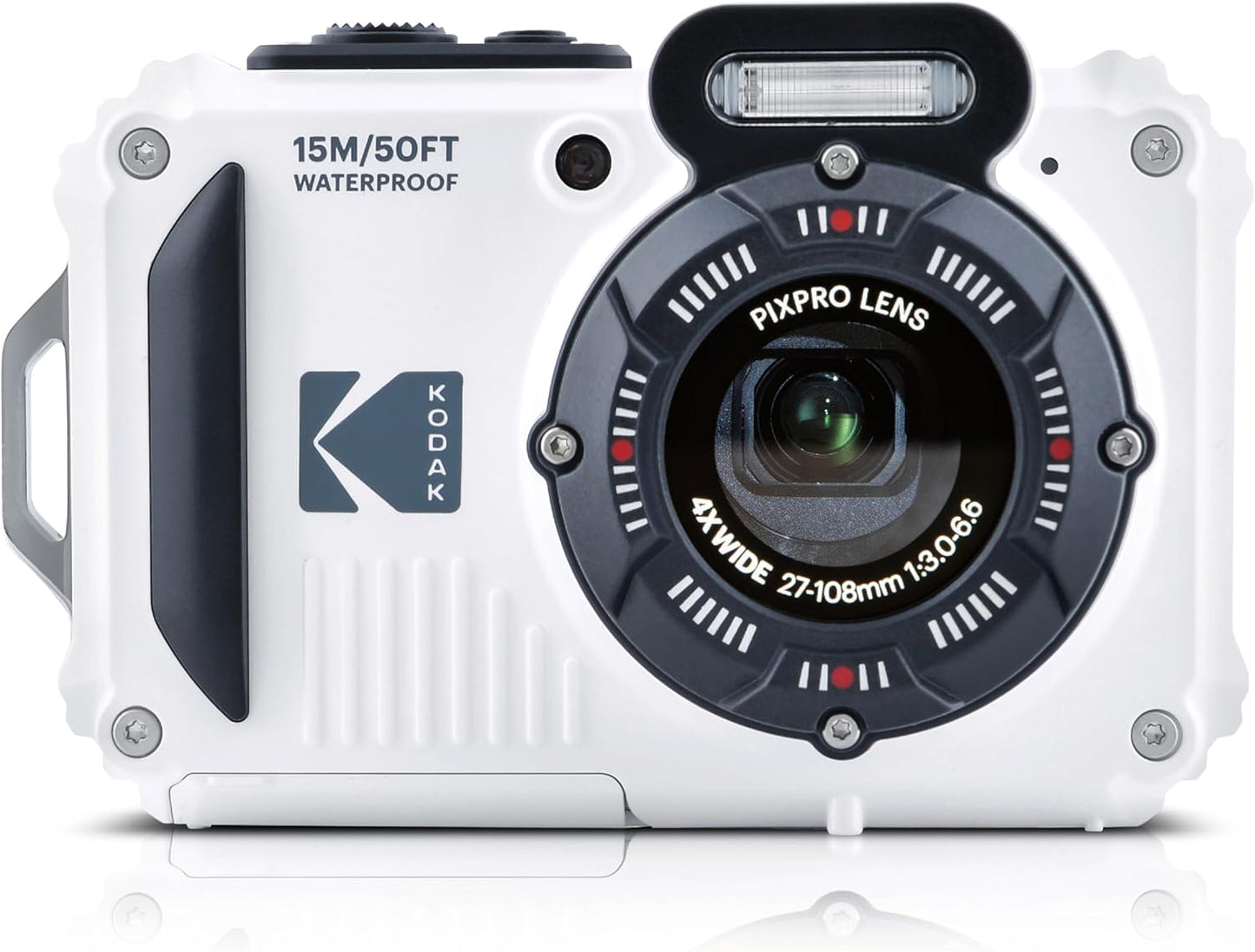 KODAK PIXPRO WPZ2 - Cámara digital resistente al agua de 16 MP 4X zoom óptico de 2.7 pulgadas, LCD Full HD, MFR: WPZ2-RD Camera