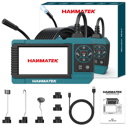 Hanmatek IE01 Cámara endoscopio Industrial pantalla de 4,3 pulgadas HD1080P IP67 impermeable 8 LED boroscopio de inspección de luz para reparación de tuberías de automóviles
