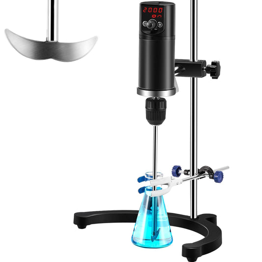 Agitador eléctrico Max.40L LCD Digital Lab Mixer 10000mPa.s Tiempo y velocidad ajustable varilla de agitación incluida 100-2000RPM 120W