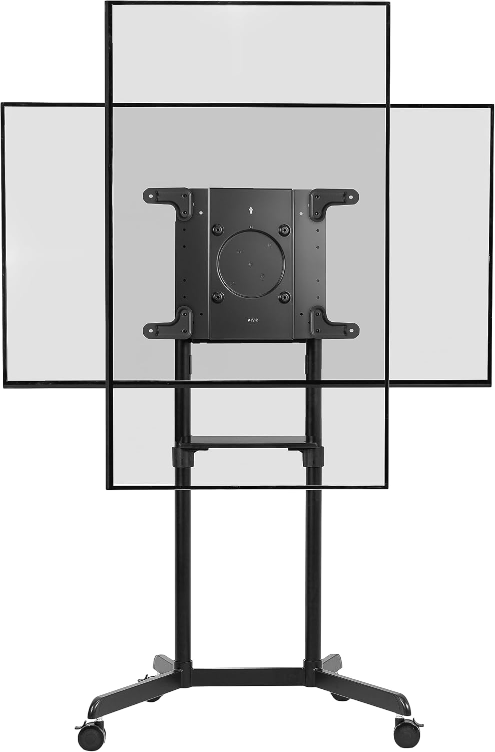 VIVO Carrito de TV móvil premium para pantallas de 32 a 88 pulgadas de hasta 154 libras, Samsung Digital Flipchart, Microsoft Surface Hub 2S, vertical a paisaje, estante, ruedas, VESA máximo de 600 x 400, blanco, STAND-TV02PW