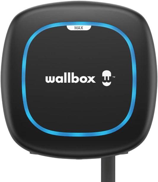 Cargador para vehículo eléctrico Wallbox Pulsar Max (7,4kW, Tipo 2, Wi-Fi, Bluetooth, OCPP, Interior/Exterior, Protección de Puesta a Tierra, Cable de 5 Metros